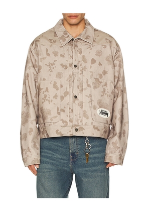 Honor The Gift Tonal Floral Jacket in Tan. Size S. Also in XL/1X, XXL/2X.