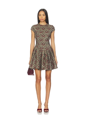 SIMKHAI Elowen Short Sleeve Mini Dress in Brown. Size 10. Also in 0, 2, 4, 6, 8.