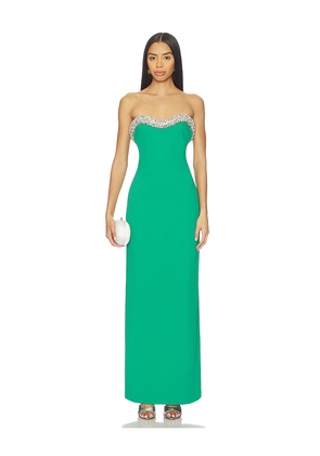 SIMKHAI Riona Bustier Gown in Green. Size 0. Also in 2, 4, 6, 8, 10.