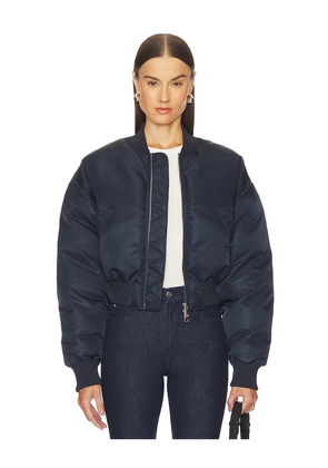 GRLFRND Carter Bomber Jacket in Navy. Size M. Also in S, XXS, XS.