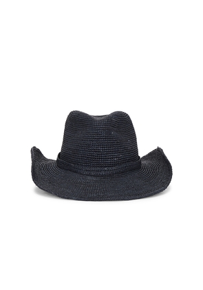 Janessa Leone Sacha Cowboy Hat in Navy. Size M. Also in L, S, XL.