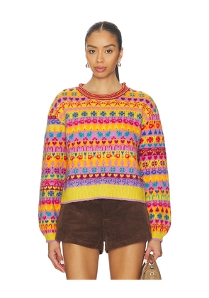 Free People Favorite Things Sweater in Lavender,Orange. Size S. Also in XS, M, XL.