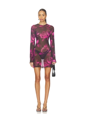 Good American Mesh Mini Dress in Brown. Size M. Also in XS, S, L.