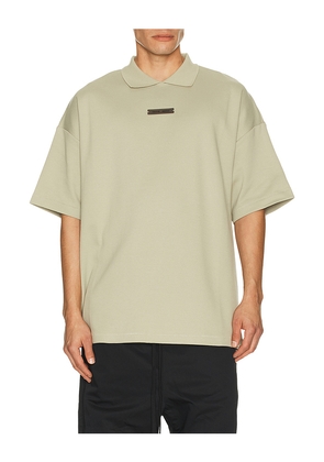 Fear of God ESSENTIALS 90s Fit Pique Polo in Grey. Size M. Also in L, XL/1X.