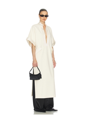 Helsa The Magda Dress in Thick Crepe in Ivory. Size L. Also in XXS, XS, S, M, XL.