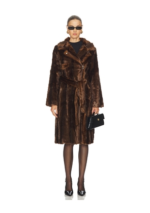 Jakke Frosig Biker Coat in Brown. Size M. Also in L, S.