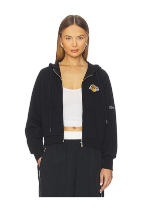 Hype and Vice Los Angeles Lakers The Raglan Zip Up Hoodie in Black. Size M. Also in XS, S, L, XL.