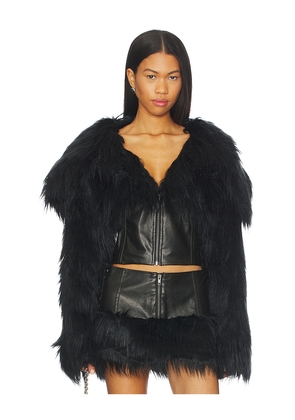Jaded London Faux Fur Cropped Jacket in Black. Size M. Also in XS, S, XL.