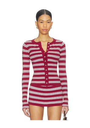 Frankies Bikinis Lenon Cloud Knit Sweater in Red. Size L. Also in S, XS, M.