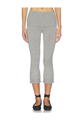 Frankies Bikinis Milo Cloud Knit Capri in Grey. Size L. Also in S, XXS, XS, M.