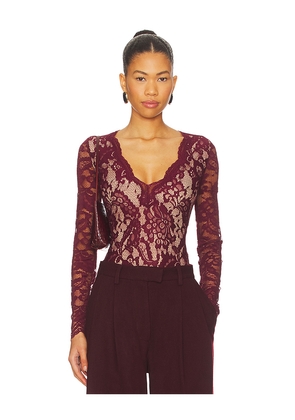 Generation Love Alessia Lace Bodysuit in Burgundy. Size L. Also in M, S, XS.