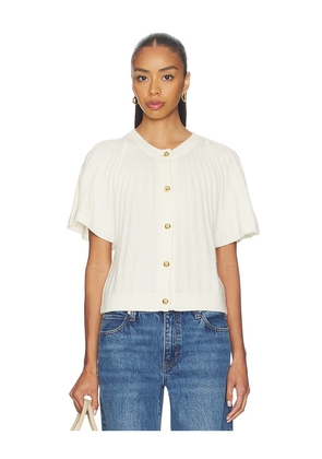 FRAME Flutter Cardi in Cream. Size M. Also in XS, S, L, XL.