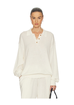 Helsa Dalisay Oversized Polo in Ivory. Size M. Also in S.