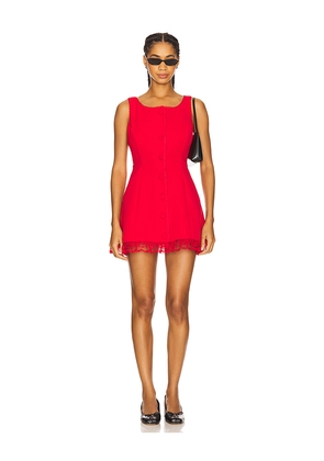 For Love & Lemons Serena Mini Dress in Red. Size M. Also in XL, XS.