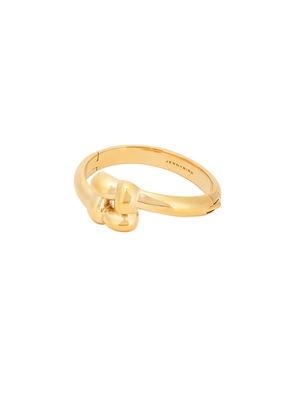 Jenny Bird Woven Square Bangle in Metallic Gold. Size L. Also in M.