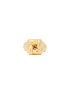 Jenny Bird Woven Square Ring in Metallic Gold. Size 6. Also in 7, 8.