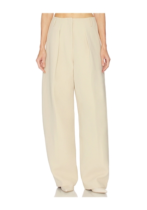 Helsa The Baggy Barrel Trouser in Very Heavy Crepe in Beige. Size XL. Also in XXS, XS, S.