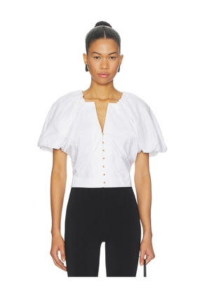 FRAME Dramatic Sleeve Blouse in White. Size M. Also in L, XL.