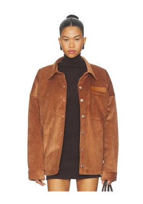 GCDS Corduroy Overshirt in Cognac. Size 46. Also in 44, 48.