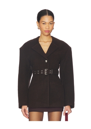 Ganni Peacot Wool Fitted Jacket in Black. Size 36. Also in 34, 38, 40.