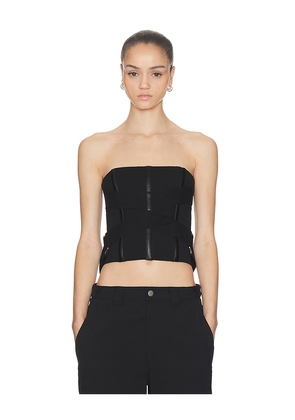 HAELO Interwoven Brace Top in Black. Size M. Also in L, S, XL, XS, XXS.