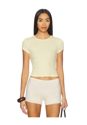 Free People x Intimately Wait A Minute Baby Tee in Yellow. Size M. Also in XS, S, L, XL.