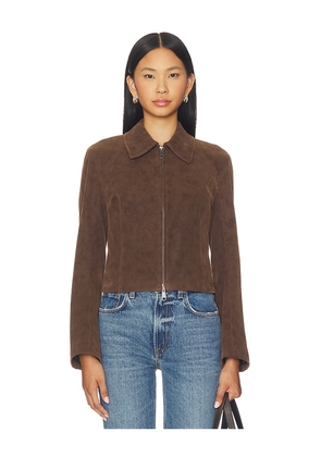 Free People x We The Free River Faux Suede Jacket In Double Espresso in Brown. Size S. Also in XS, M, XL.