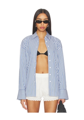Good American Oversized Shirt in Blue. Size M. Also in L, S, XS, XXXL/3X.
