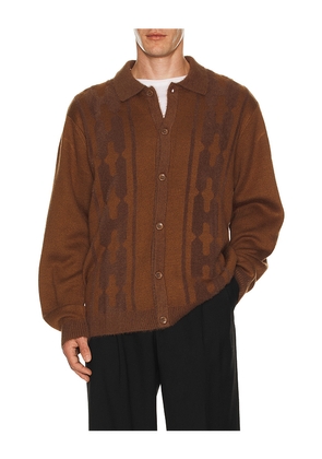 HUF Patterson Sweater in Brown. Size S. Also in L, XL/1X.