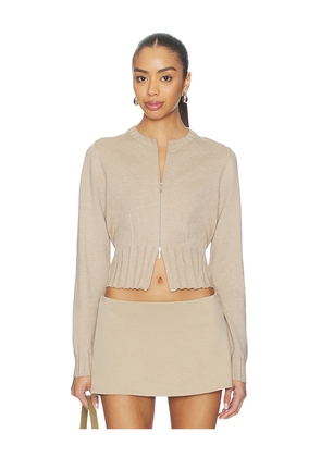 Geel Dennis Cardigan in Taupe. Size L. Also in M, S, XS.