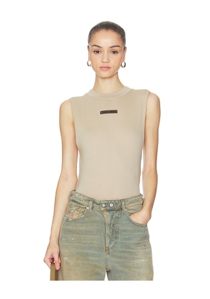 Fear of God ESSENTIALS Sleeveless Bodysuit in Taupe. Size M. Also in L, S, XS.