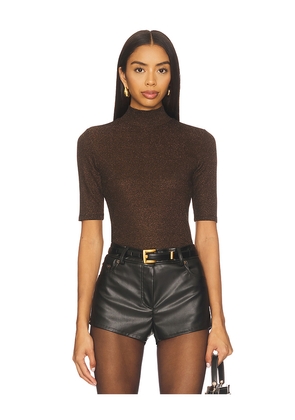 FRAME Lurex Crew Tee in Brown. Size M. Also in XS, S, L, XL.