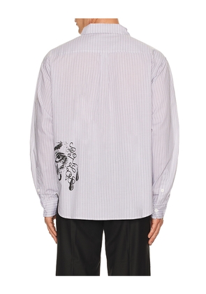 FORMER Vivian Weeping Long Sleeve Shirt in White. Size S. Also in L, XL/1X.