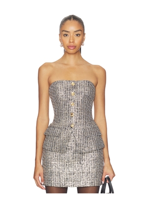 Generation Love Quinn Tweed Vestier in Metallic Gold,Black. Size M. Also in XS, S, L.