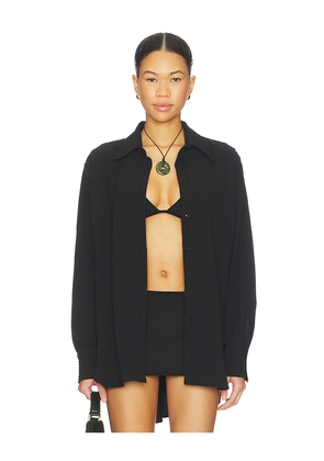 Hunza G Oversized Shirt in Black. Size S-M. Also in M-L.