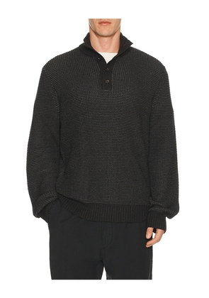 Faherty Quarter Button Sweater in Charcoal. Size M. Also in S, L, XL/1X.
