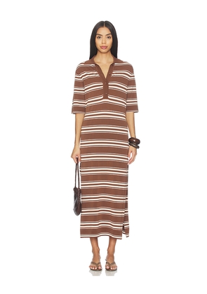 FAITHFULL THE BRAND Santiago Polo Dress in Brown. Size M. Also in S, XS.