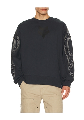 Fox Racing Vision Fleece Crewneck in Slate. Size M. Also in L, S, XL/1X.