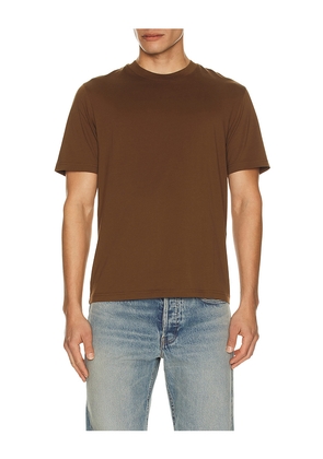 FRAME Light Cotton Tee in Brown. Size M. Also in S, XL/1X, XXL/2X.