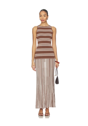 FAITHFULL THE BRAND Tore Maxi Dress in Brown. Size M. Also in S.