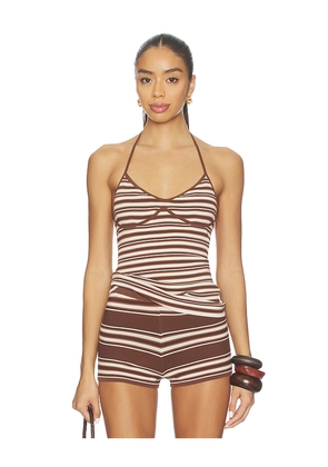 FAITHFULL THE BRAND Citara Halter Top in Brown. Size M. Also in L.
