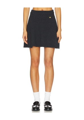 Ganni Chunky Wool Mix Mini Skirt in Charcoal. Size M. Also in L, S, XS, XXS.