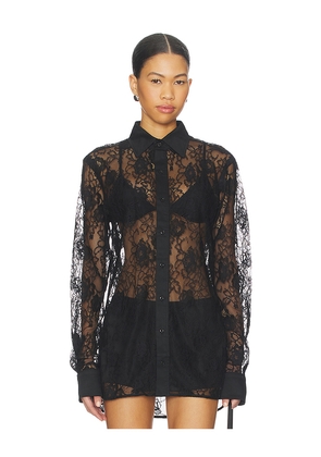 fleur du mal Juliet Lace Button Down in Black. Size M. Also in XS, S, L.