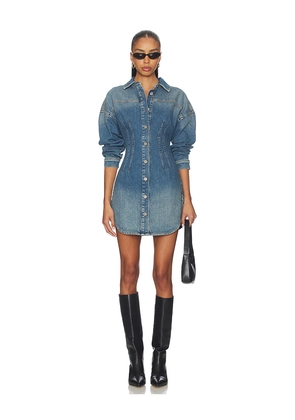 Good American Shaped Denim Dress in Blue. Size M. Also in XS, S, XXXXL/4X.