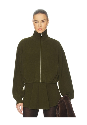 Helsa Josefine Knit Oversized Bomber in Olive. Size M. Also in S, XS, L.