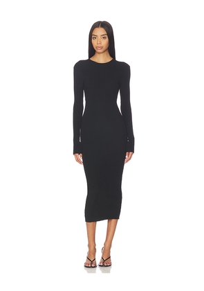 Fear of God ESSENTIALS Rib Long Sleeve Dress in Black. Size L. Also in M, S, XL, XS.
