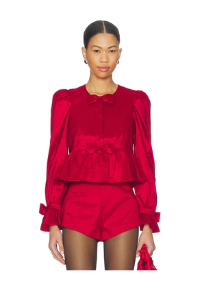 For Love & Lemons Lucia Top in Red. Size S. Also in XS, M, XL.