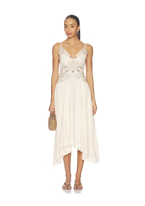 Free People x REVOLVE Dusty Bloom Embroidered Maxi Dress in Neutral. Size M. Also in XS, S, L, XL.