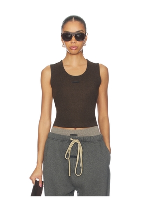 Fear of God ESSENTIALS Rib Tank Top in Brown. Size M. Also in L, S, XL, XS.