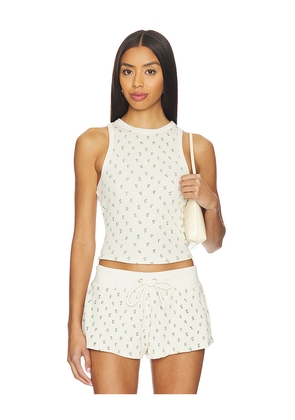 Frankies Bikinis Emma Thermal Tank in Cream. Size S. Also in L, XS.